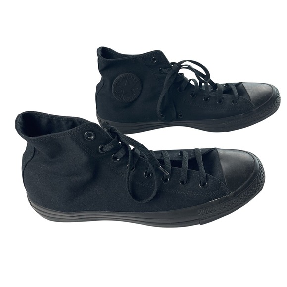 Converse Men 13 Solid Black Chuck Taylor All Star Classic High Top Sneaker Shoes - Picture 2 of 7